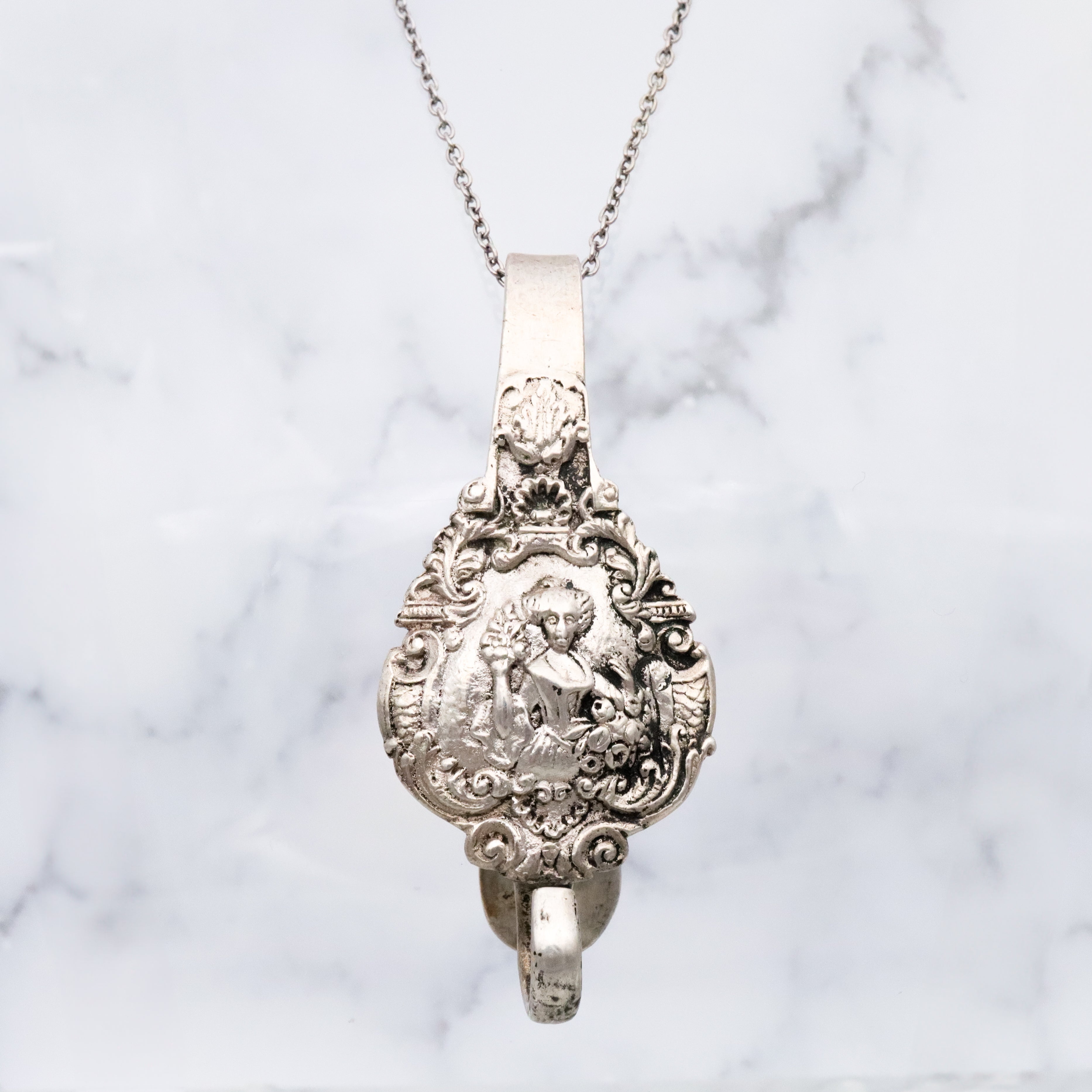 Antique 1853 Dutch silver chatelaine clip